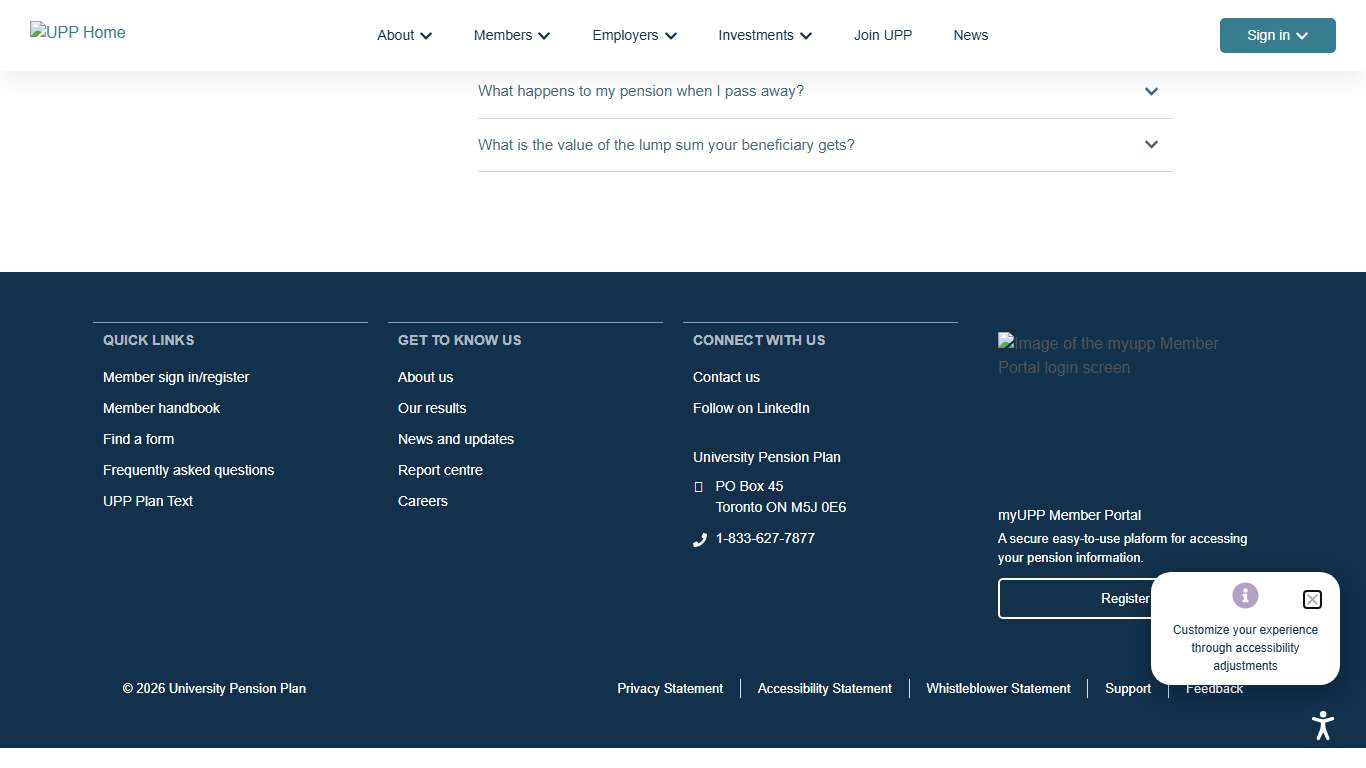 Planning for loved ones - My UPP