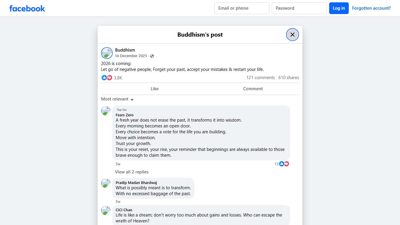 Buddhism - 2026 is coming: Let go of negative people,... Facebook