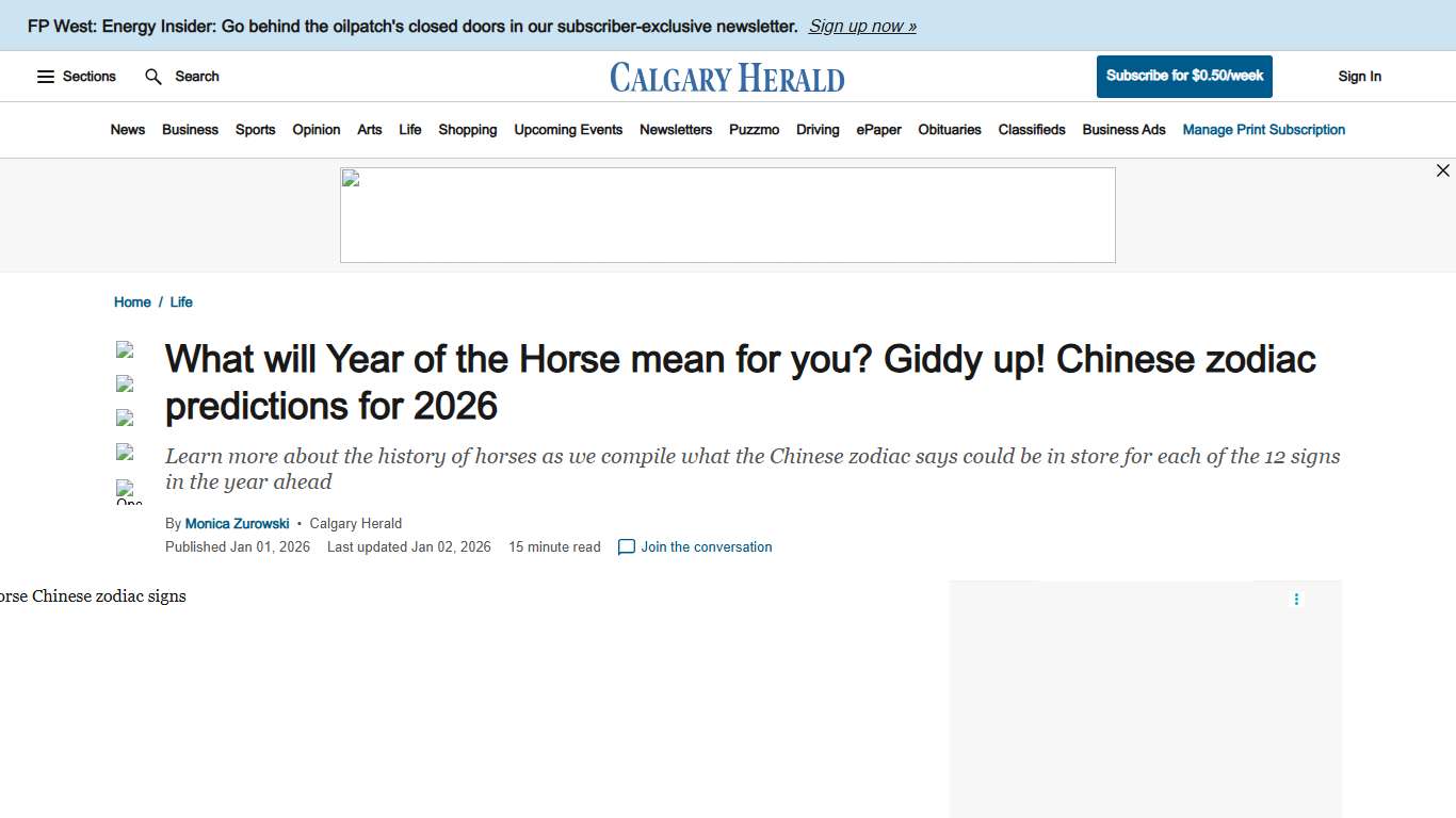What will Year of the Horse bring? Chinese zodiac predictions for 2026 Calgary Herald